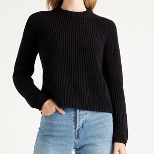 Quince Black Women's "100% Organic Cotton Fisherman Crew
Sweater"